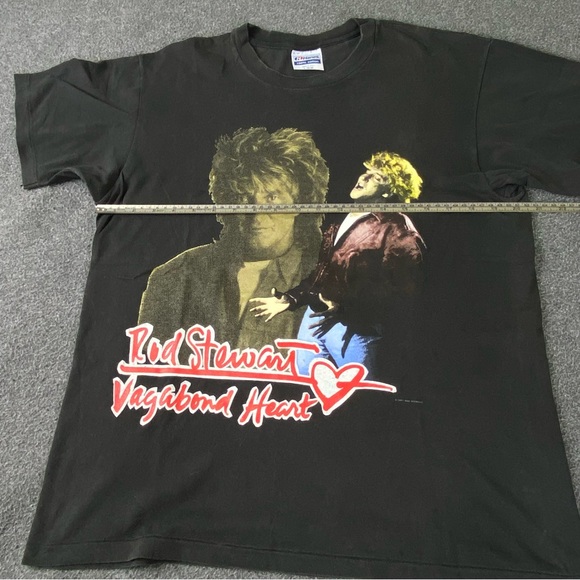 Vintage 90s Rod Stewart Vagabond Heart Tour Single Stitched Men’s T-Shirt Sz L - Picture 7 of 10